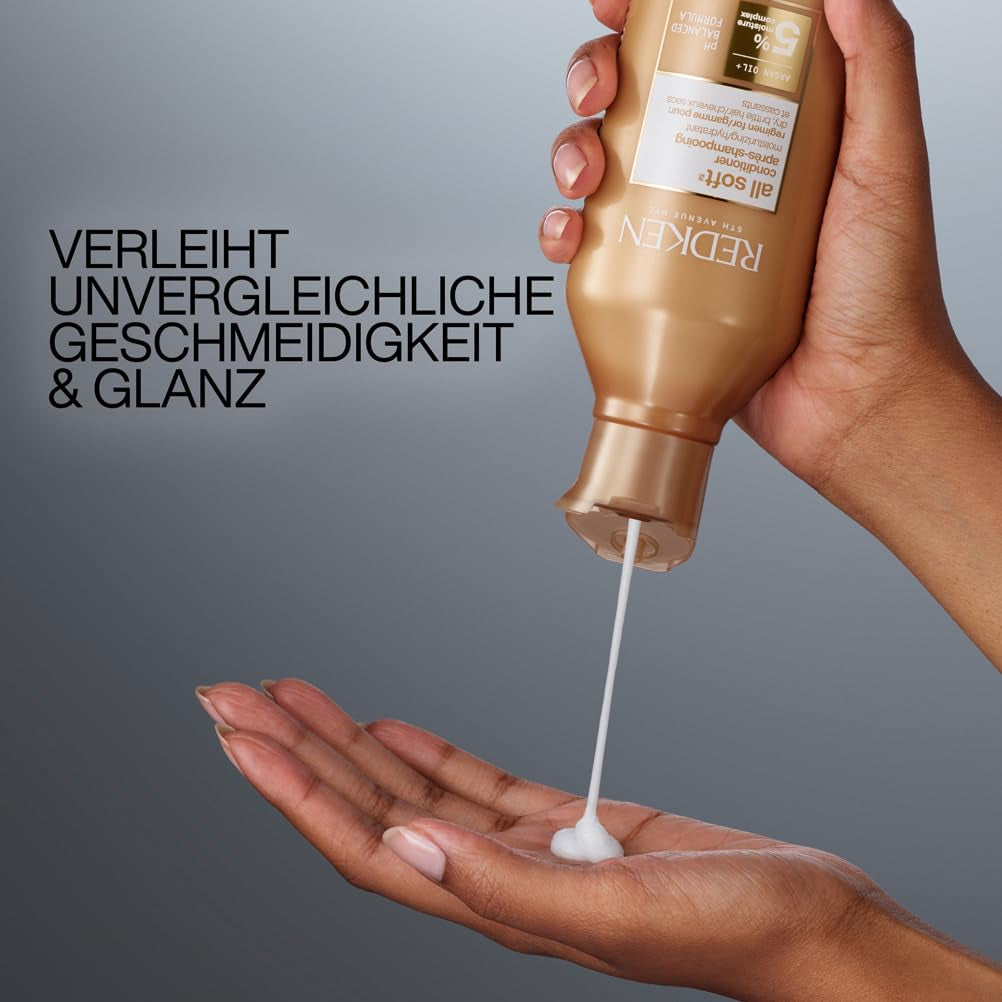 Redken | Spülung Für Trockenes Und Brüchiges Haar, Belebt Und Hydratisiert, Mit Fettsäuren, Antioxidantien Und Argan-Öl, All Soft Conditioner