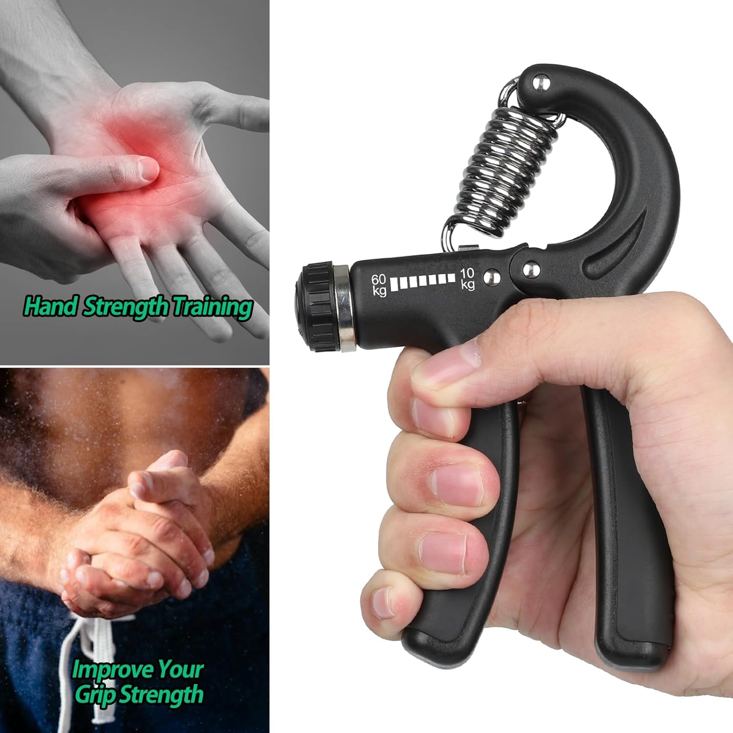 Grip Strength Trainer - Adjustable Resistance 22-132Lbs (10-60Kg)
