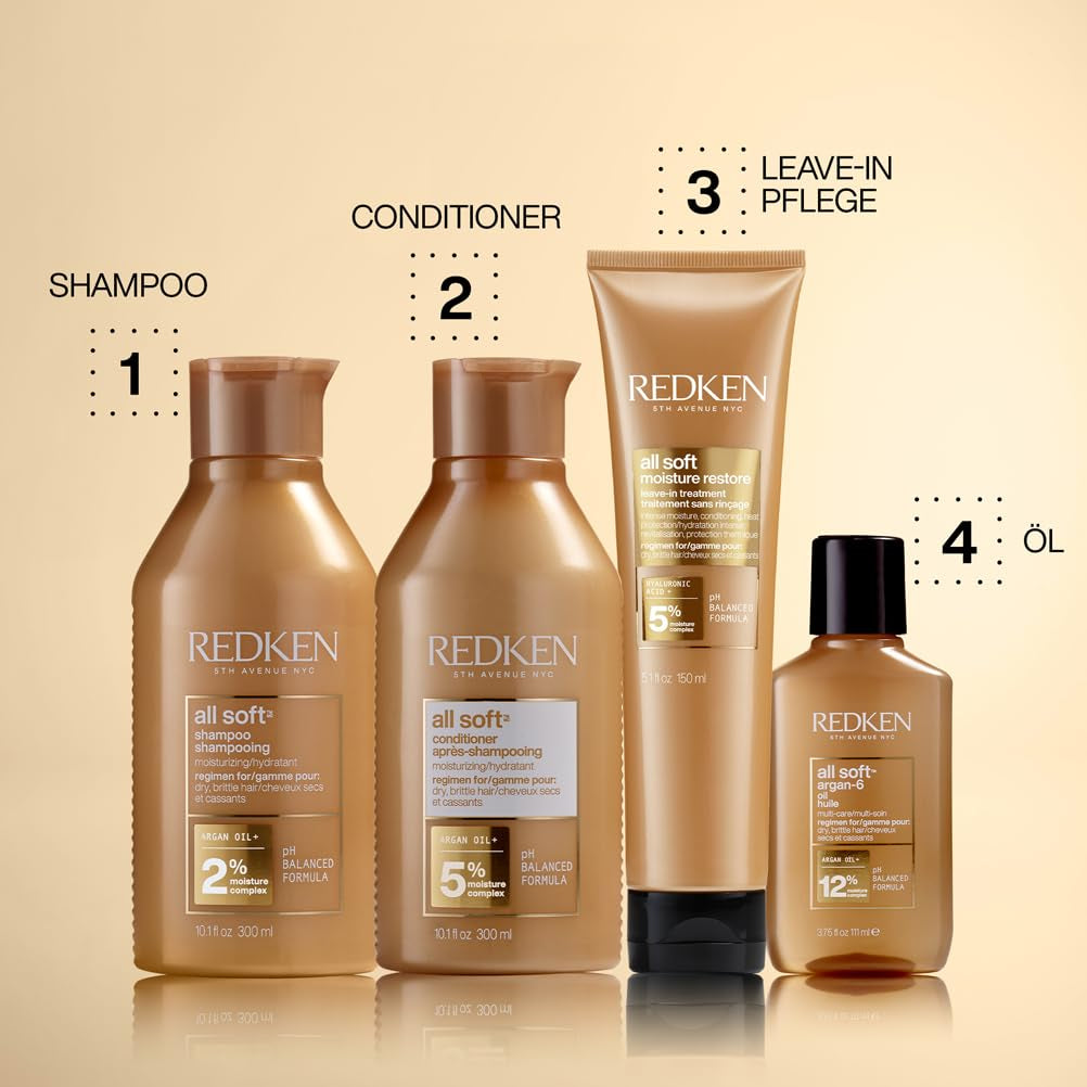 Redken | Spülung Für Trockenes Und Brüchiges Haar, Belebt Und Hydratisiert, Mit Fettsäuren, Antioxidantien Und Argan-Öl, All Soft Conditioner