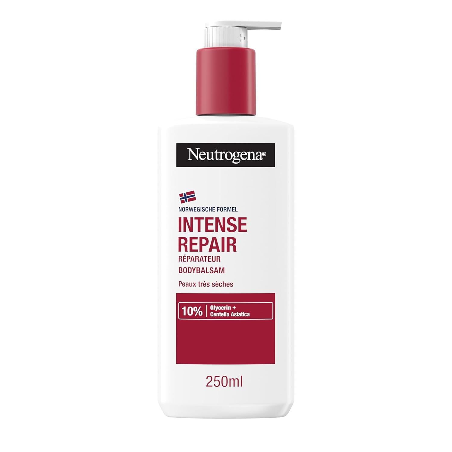 Neutrogena Intense Repair Reparierender CICA Bodybalsam, Feuchtigkeitsspendende Bodylotion Mit Glycerin & Centella Asiatica, Nicht Fettende Körperlotion Für Raue, Sehr Trockene Haut (250 Ml)