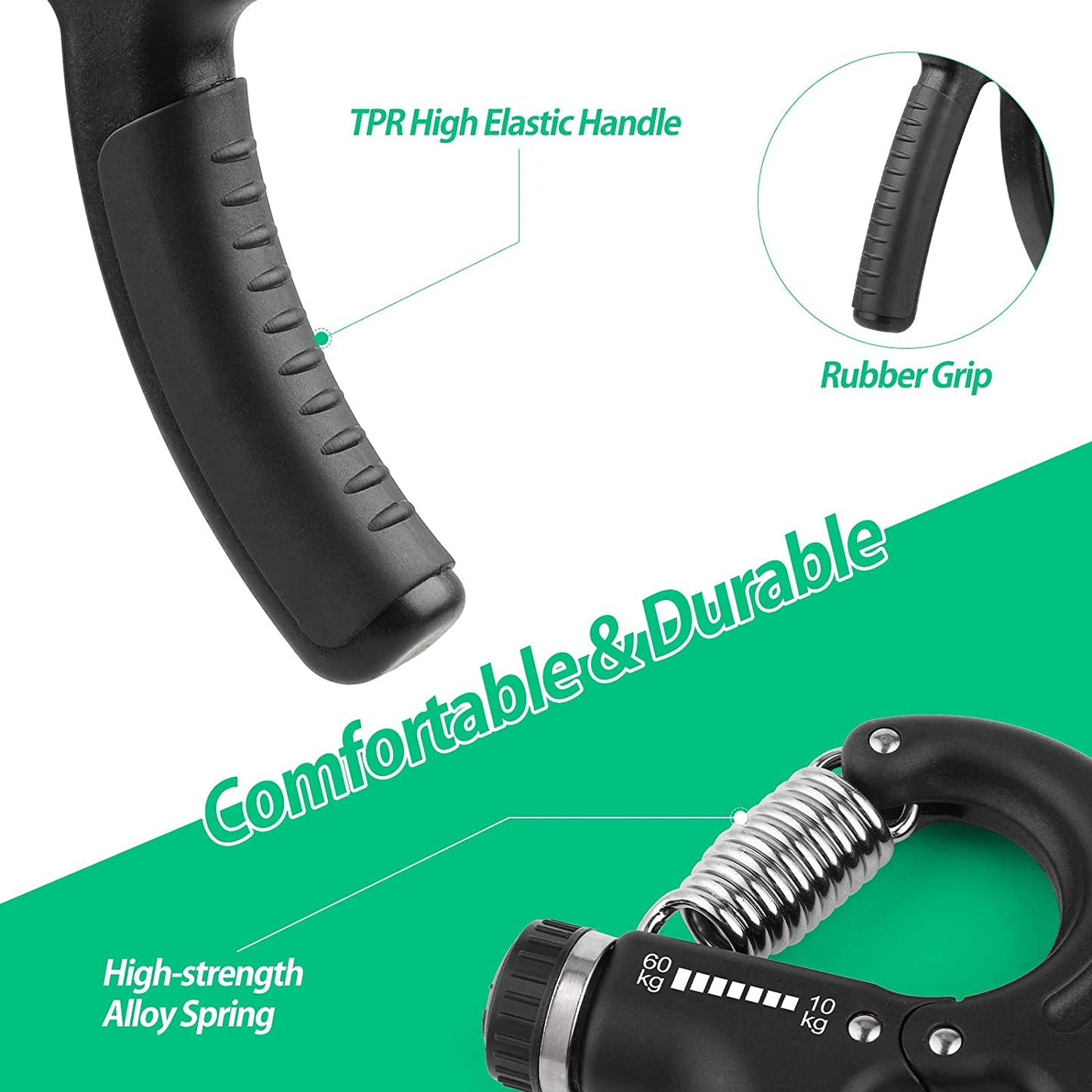 Grip Strength Trainer - Adjustable Resistance 22-132Lbs (10-60Kg)