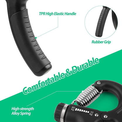 Grip Strength Trainer - Adjustable Resistance 22-132Lbs (10-60Kg)