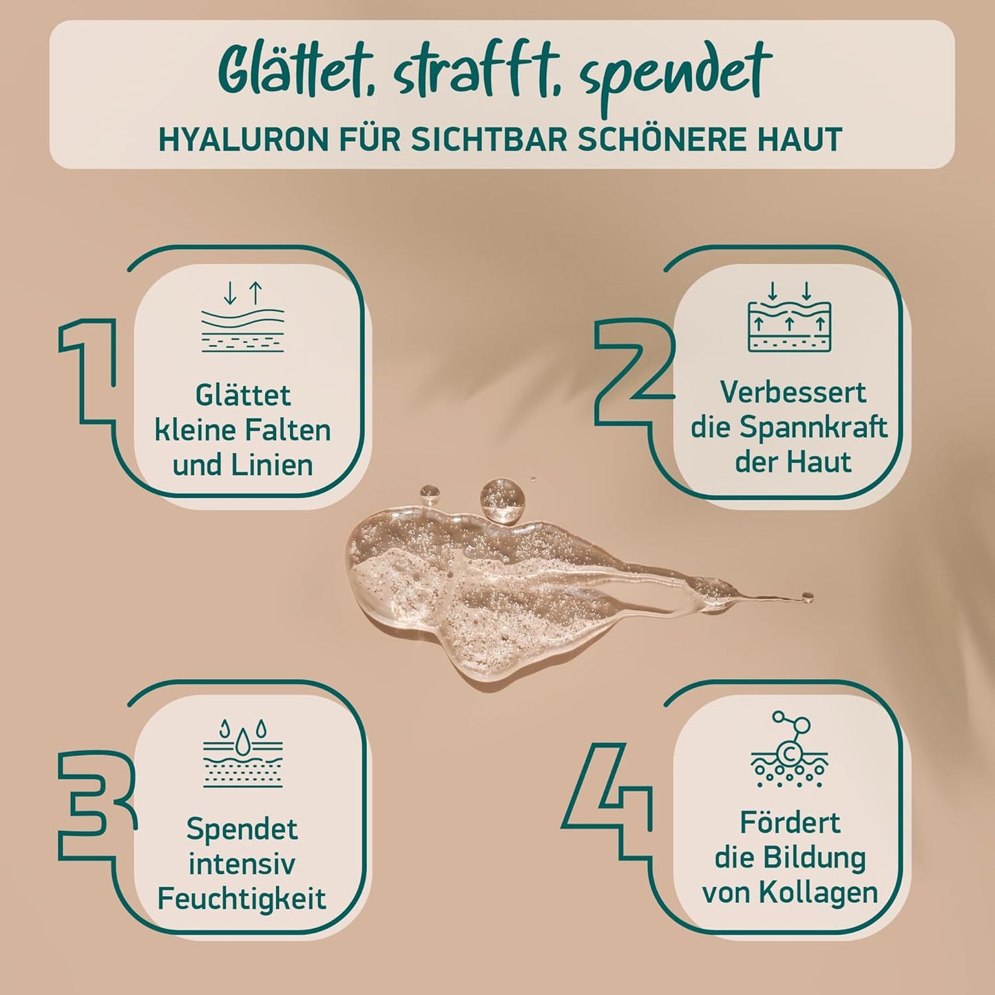 Bio Hyaluron Serum Hochdosiert - Beste Hyaluronsäure (Oligo) - 8-Fach Anti-Falten-Komplex- Mit 4 Hyalurongrößen - Frei Von Alkohol & Parfüm 100Ml - Hyaluronsäure Serum Made in Germany