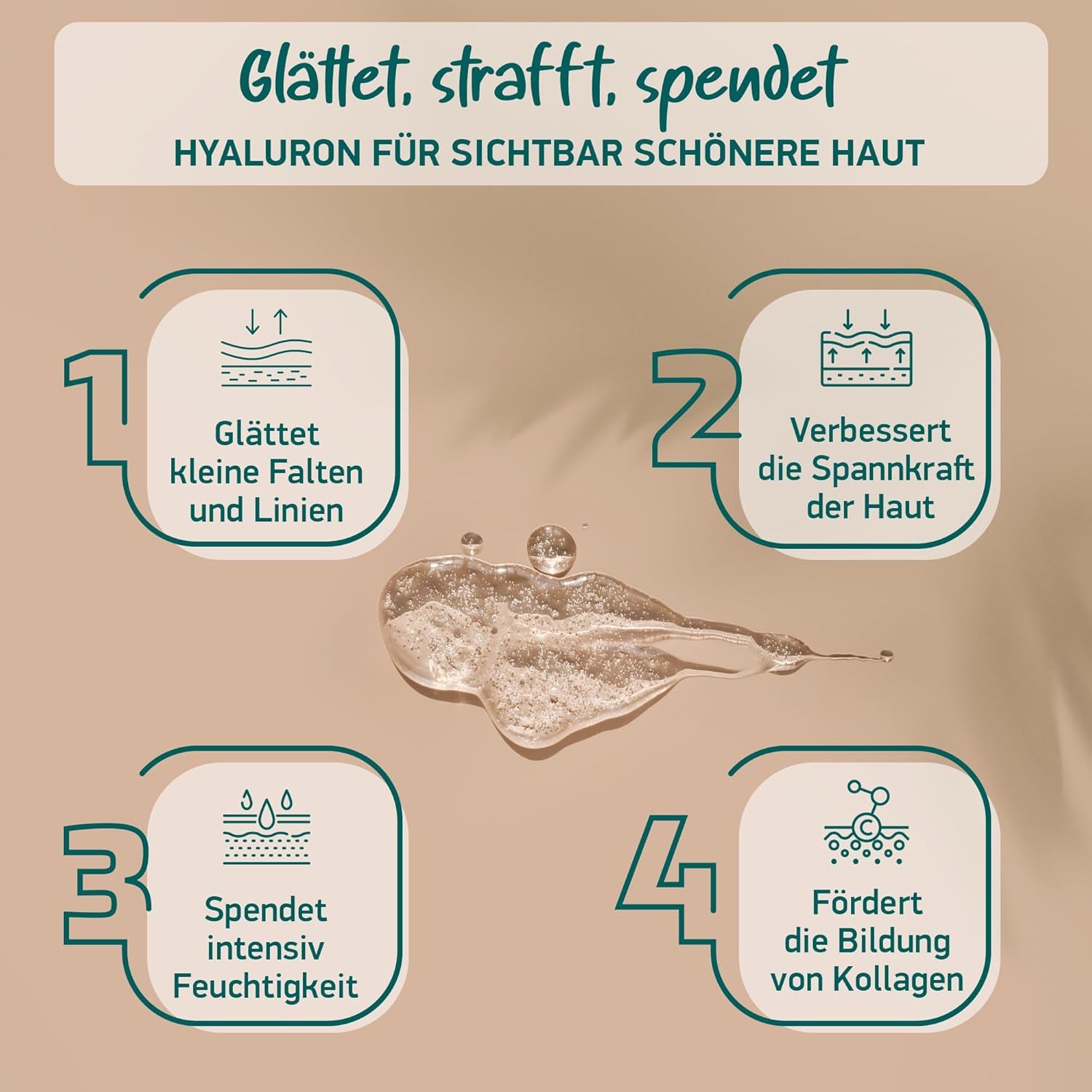 Bio Hyaluron Serum Hochdosiert - Beste Hyaluronsäure (Oligo) - 8-Fach Anti-Falten-Komplex- Mit 4 Hyalurongrößen - Frei Von Alkohol & Parfüm 100Ml - Hyaluronsäure Serum Made in Germany