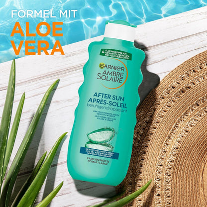 Garnier after Sun Lotion, Kühlende Und Beruhigende Bodylotion Mit Aloe Vera, Ambre Solaire Feuchtigkeits-Milch, 1 X 400 Ml